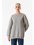 Kalp Nakışlı Bisiklet Yaka Oversize Sweatshirt 2