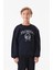 Yazı Baskılı Bisiklet Yaka Erkek Çocuk Sweatshirt 1