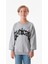 Yazı Baskılı Bisiklet Yaka Erkek Çocuk Sweatshirt 1