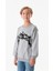 Yazı Baskılı Bisiklet Yaka Erkek Çocuk Sweatshirt 2