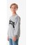 Yazı Baskılı Bisiklet Yaka Erkek Çocuk Sweatshirt 5