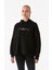 Yazı Nakışlı Beli Lastikli Kapüşonlu Sweatshirt 4