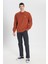 Regular Fit Normal Kesim %100 Pamuk Bisiklet Yaka İçi Polarlı Bordo Sweatshirt 3