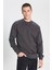 Regular Fit Normal Kesim Bisiklet Yaka Soluk Siyah Sweatshirt 2