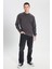 Regular Fit Normal Kesim Bisiklet Yaka Soluk Siyah Sweatshirt 3