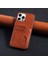 iPhone 16 Pro Uyumlu Kılıf Kartlıklı Lüx Deri Kılıf Kahverengi 1