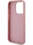 Apple iPhone 15 Pro Max Kılıf Lisanslı 3D Kl Yazılı Tüylü Yüzey Saffiano Rhinestones Pembe 4