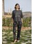 Kadın Çizgi ve Kedi Desenli ve Basklılı "sweet Dreams" Pijama Takımı 24126 1
