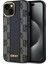 iPhone 15 Kılıf Dkny Orjinal Lisanslı Magsafe Şarj Özellikli 3D Yazılı Checkered Pattern Siyah 1