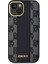 iPhone 15 Kılıf Dkny Orjinal Lisanslı Magsafe Şarj Özellikli 3D Yazılı Checkered Pattern Siyah 3