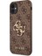iPhone 11 Uyumlu Kılıf Guess Pu Deri Büyük Metal Logo Dizaynlı Kapak Kahverengi 2