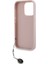 Apple iPhone 15 Pro Max Kılıf Lisanslı Anahtarlıklı Taşlı Saffiano Rhinestones Pembe 3
