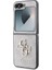 Galaxy Z Flip 6 Uyumlu Kılıf Guess Orjinal Lisanslı Leather Metal Logo Kapak Pembe 1