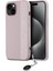 Apple iPhone 15 Kılıf Lisanslı Anahtarlıklı Taşlı Kl Yazılı Saffiano Rhinestones Pembe 1