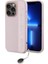 Apple iPhone 15 Pro Kılıf Lisanslı Anahtarlıklı Taşlı Kl Yazılı Saffiano Rhinestones Pembe 1