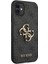 iPhone 11 Uyumlu Kılıf Guess Pu Deri Büyük Metal Logo Dizaynlı Kapak Gri 3