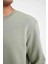 Regular Fit Bisiklet Yaka Kalın Basic Düz Sweatshirt T3777AZ24AU 5