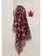Summer Vibes Desen Pamuk Vual Eşarp Bordo 1