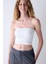Beyaz CUPsecret Kendinden Pedli Straplez Crop Top 2