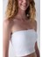 Beyaz CUPsecret Kendinden Pedli Straplez Crop Top 5