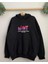 Baskılı Üç Iplik Kapüşonlu Oversize Sweatshirt Siyah 3