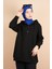 Kapüşonlu Sweat Yarım Çıtçıt Detaylı Sweat Siyah 1
