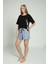 Pamuk Oversize Şortlu Kadın Pijama Takımı | Homewear From 100% Cotton 3