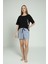 Pamuk Oversize Şortlu Kadın Pijama Takımı | Homewear From 100% Cotton 4