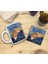 Kediler ve Sanat/van Gogh Set 8 - Yıldızlı Gece(Starry Night) Standart Kupa-Taş Bardak Altlığı 9 2
