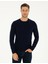 Erkek Lacivert Slim Fit Bisiklet Yaka Basic Triko Kazak 50296575-VR033 1