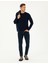 Erkek Lacivert Slim Fit Bisiklet Yaka Basic Triko Kazak 50296575-VR033 4