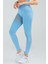 Mavi Slim Fit Yüksek Bel Toparlayıcı Seamless Kadın Tayt SSD0003 3
