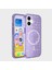 Apple iPhone 16 Plus Kılıf Magsafeli Simli Saydam Renkli Allstar Kapak Mor 1