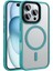 Apple iPhone 16 Pro Max Kılıf Flet Wireless Şarj Özellikli Mat Arka Füme Yüzey Yeşil 1