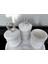 Beyaz Mermer Oval Model 5 Parça Gümüş Renk Halka Aksesuarlı Banyo Seti 5