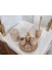 Bej Mermer Oval Model 7 Parça Gold Renk Düğme Aksesuarlı Banyo Seti 2