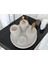 Beyaz Mermer Oval Model 5 Parça Gold Renk Kuş Tüyü Aksesuarlı Banyo Seti 5