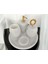 Beyaz Mermer Oval Model 5 Parça Gold Renk Halka Aksesuarlı Banyo Seti 3