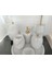 Beyaz Mermer Oval Model 7 Parça Gold Renk Düğme Aksesuarlı Banyo Seti 4
