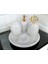 Beyaz Mermer Oval Model 5 Parça Gold Renk Mercan Aksesuarlı Banyo Seti 4
