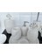 Beyaz Mermer Oval Model 7 Parça Gümüş Renk Mercan Aksesuarlı Banyo Seti 4
