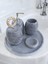 Gri Mermer Oval Model 5 Parça Gümüş Renk Halka Aksesuarlı Banyo Seti 4