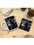 Kediler ve Sanat/van Gogh Yıldızlı Gece The Starry Night Set 8 - Standart Kupa-Taş Bardak Altlığı 8 2