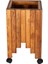 Dekoratif Ahşap Saksılık Çiçeklik Ahşap Saksı Altlığı 30 x 30 x 45 cm Tekerlekli Saksı Sehpası 5