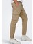 Erkek Onscarter Paçaları Lastikli Pamuklu Kargo Pantolon 22028434 Camel 4