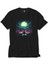 Cemetery Illuminated By An Aurora Siyah T-Shirt 1