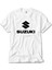 Suzuki Logo Text Black Beyaz T-Shirt 1