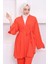 Orange Bel Kuşaklı Pantolon Kimono Takım 2