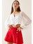 Beyaz Transparan Detaylı Fermuarlı Crop Bluz 5YXK2-48923-01 1