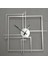 Kare Querencia Metal Gümüş / Silver Duvar Saati - Ev / Ofis Saati - Saat 70 X 70 Cm 1
